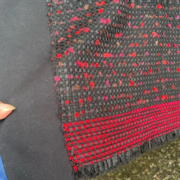 ELIE TAHARI KELLAN TWEED LEATHER DRESS - Picture 6 of 7